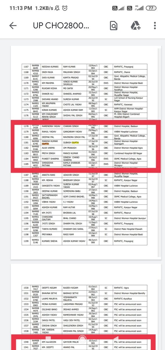 Divya14974765's tweet photo. @NursingGuruji1  sir aapko kuchh  batana chahati hu, jo Cho 2800 vacancy ki shortlist candidate ki  list show ho rahi hai, usme general category bale  candidate  obc category me kaise pas ho gaye, ye to galat ho rha hai obc category ke candidate ke sath,  obc bake Khan jayenge. https://t.co/Wba1vTRr0M