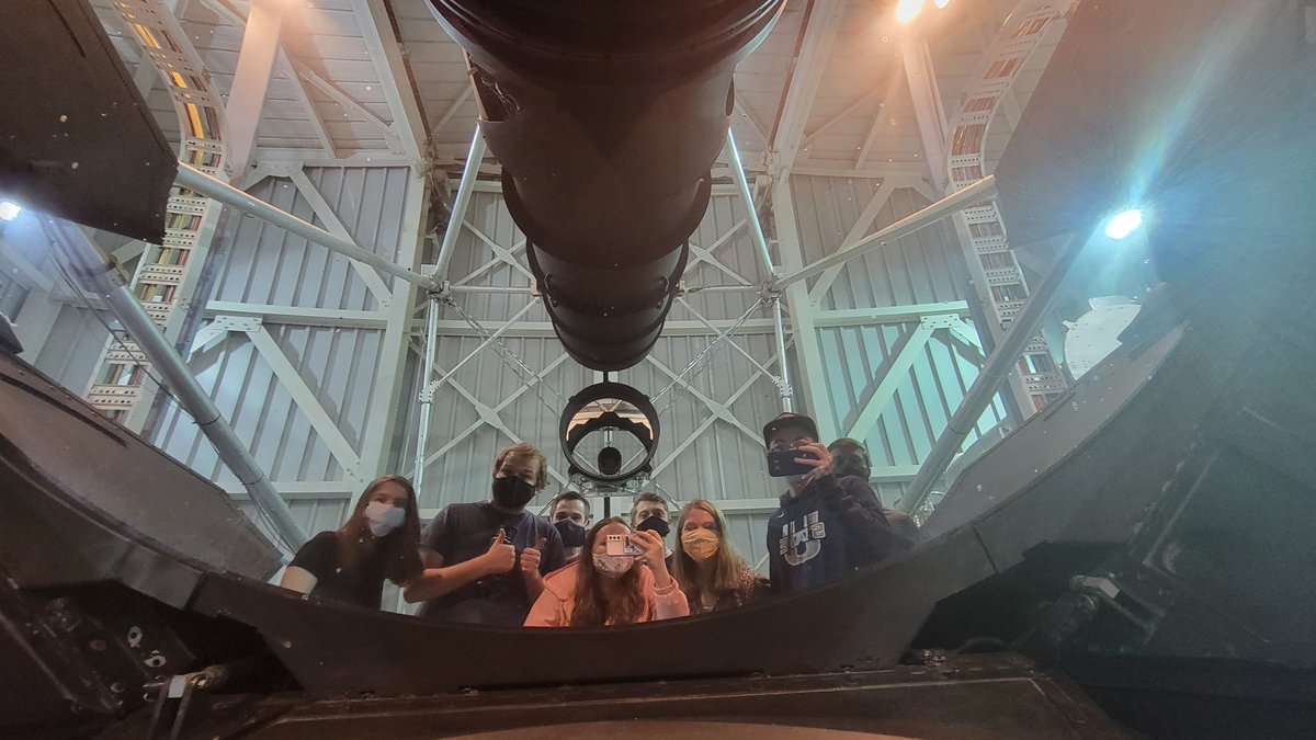 BYU_PhysAstro's tweet photo. @BYU recently became a partner in the Apache Point Observatory in New Mexico, home of a beautiful 3.5 m telescope. Our own Prof. Denise Stephens took a group of students there last month to be trained on it. Stay tuned for exciting research to come! https://t.co/SlLgCox7QD https://t.co/b2YsEvhLfP