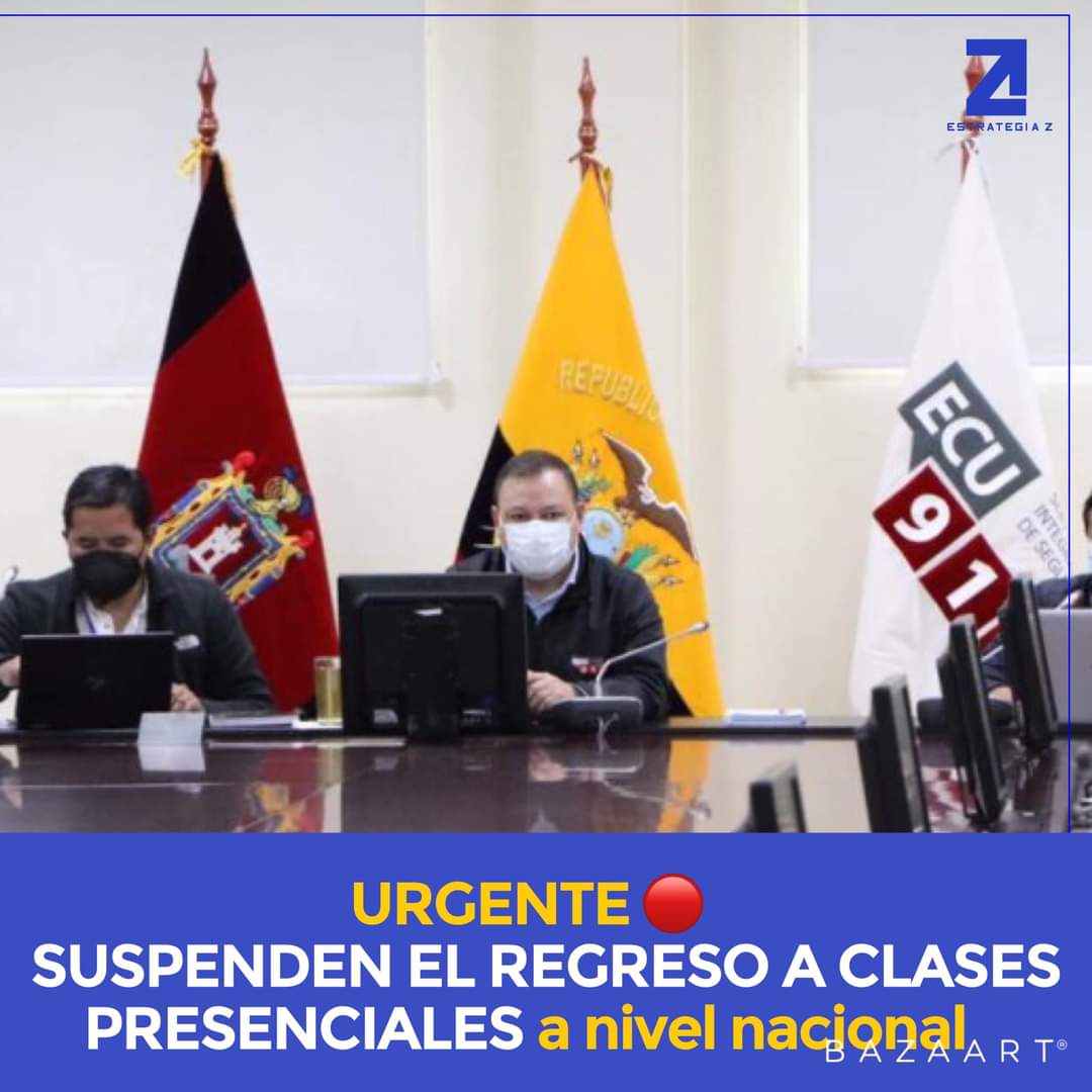 EZComunicacion's tweet photo. #ATENCIÓN 

#COENacional suspende retorno de clases presenciales en #Ecuador, tras alerta variante #Omicrom del #Covid_19. 
Estudiantes se régimen Costa terminarán el año lectivo en modalidad virtual. Mientras que, en la Sierra volverían el 7 de febrero. https://t.co/ubdSmY7Zvr