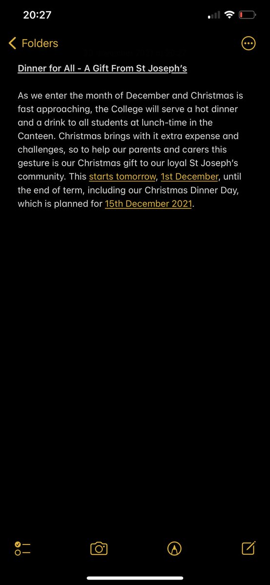 IMPORTANT NOTICE 😁

A Gift from St Joseph’s College Coalisland for the Month of December 🙌🏻