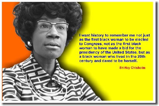 Shirley Chisholm, my forever shero, shattered glass ceilings &amp; unapologetically created space to do the Work. 

Today, on her birthday, I’m remembering her in the way she wished. Not as a politician, but “as a Black woman who lived in the 20th century and dared to be herself.”