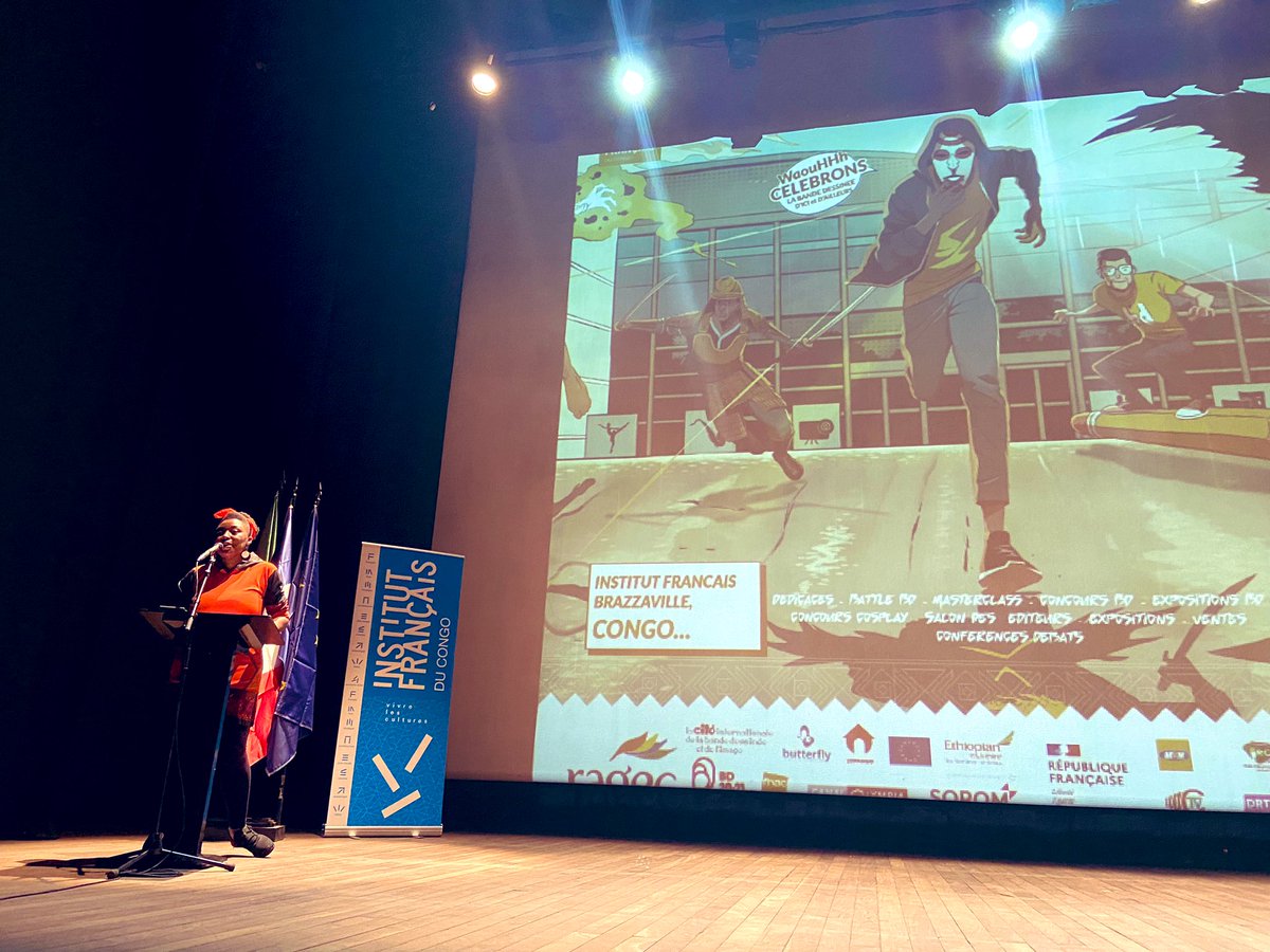MauCascioli's tweet photo. Un festival de #BD africain et international, innovation et talent! @AFD_France fière de soutenir la 6ème édition du #BILILI BD festival, en ce moment à #Brazzaville! @ambafran_congo @UeCongoBrazza #moabi de chez Dupuis en avant première pour que la BD soit plus accessible https://t.co/Y0FstXbYHW
