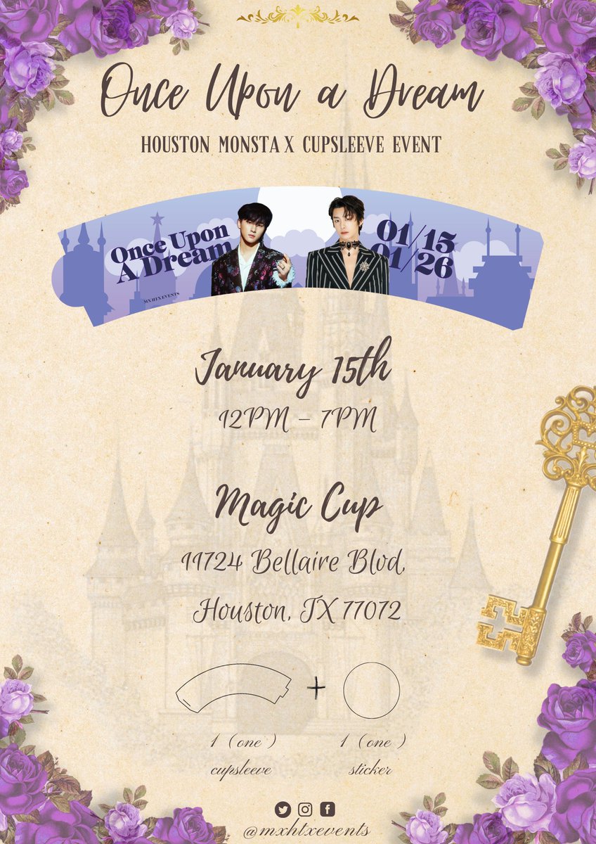 mxhtxevents's tweet photo. 𝐇𝐎𝐔𝐒𝐓𝐎𝐍 𝐌𝐎𝐍𝐒𝐓𝐀 𝐗 𝐂𝐔𝐏𝐒𝐋𝐄𝐄𝐕𝐄 𝐄𝐕𝐄𝐍𝐓
𝕆𝕟𝕔𝕖 𝕌𝕡𝕠𝕟 𝕒 𝔻𝕣𝕖𝕒𝕞,
there were two princes who invited their beloved Monbebe to the kingdoms for their birthday celebration! 🐸🐱
💜 January 15th, 12PM-7PM
💜11724 Bellaire Blvd
#MONSTAX #WONHO #mxhtxevents https://t.co/xANeKNQg2P