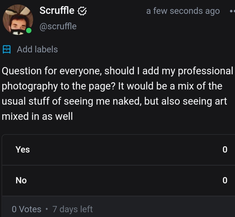 New polling is out on my @OnlyFans for the next week, also let me know what you guys think!

#AdultWork
