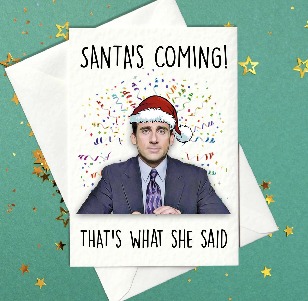PricklyCards's tweet photo. And the winner of the most popular Christmas card in our shop over the last seven days goes to... Santa's Coming! 

If you know somebody who loves Dunder Mifflin, #TheOffice and Michael Scott, chances are they will love this funny card.

https://t.co/Yly44YwXPu 

#Christmas https://t.co/BFAj2XGTWP