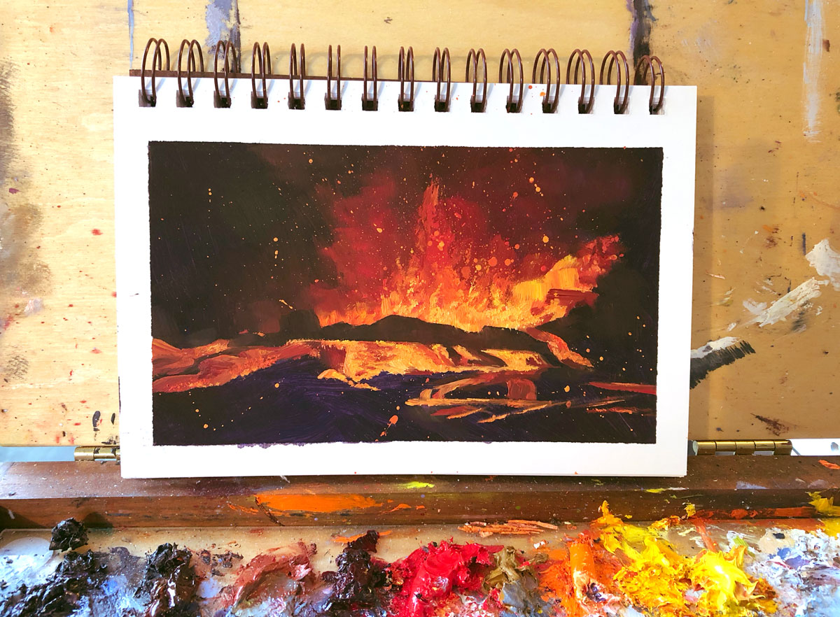 eldfjalladag's tweet photo. (Painting 94/100 - 19.07.2021)
Pow 💥loved trying to capture the energy of the bubbling hot #lava in this close up!
The book of all 100 volcano #paintings will also be an explosion of colour! Only 1 week left to buy the book, order here: https://t.co/BsUCNtjZMD https://t.co/MQGajpq6b1