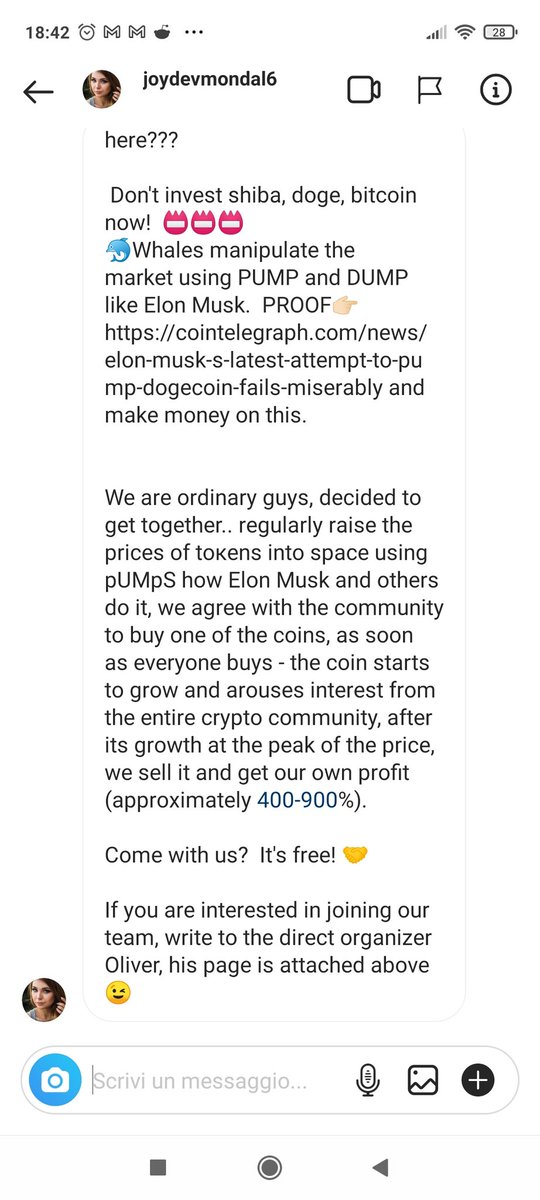 VNL55694186's tweet photo. Going from "We are ordinary guys"  to "we pump crypto like Elon Musk" real fucking fast there boy https://t.co/k0LeIJGSW3