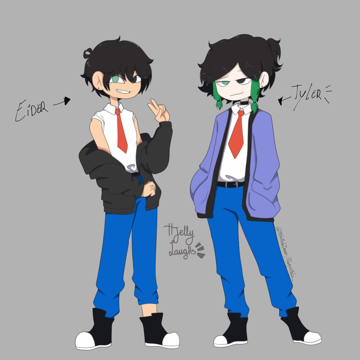 tt_jellylaughs's tweet photo. Yo también quería mostrar al fanchild que hice del Tankman x Pumpklin.
Yo hice el diseño de Eider y @/MoloMoloDraws el de Tyler.

Mellizos inseparables 🛐

#FNFHS https://t.co/MD91TLpuBe