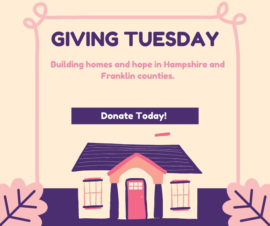 At Pioneer Valley Habitat, we provide members of our community with affordable homeownership opportunities to build strength, stability, and self-reliance. This #GivingTuesday, we ask for your support so we can continue this mission. Donate today!

pvhabitat.org/donate/donate-…