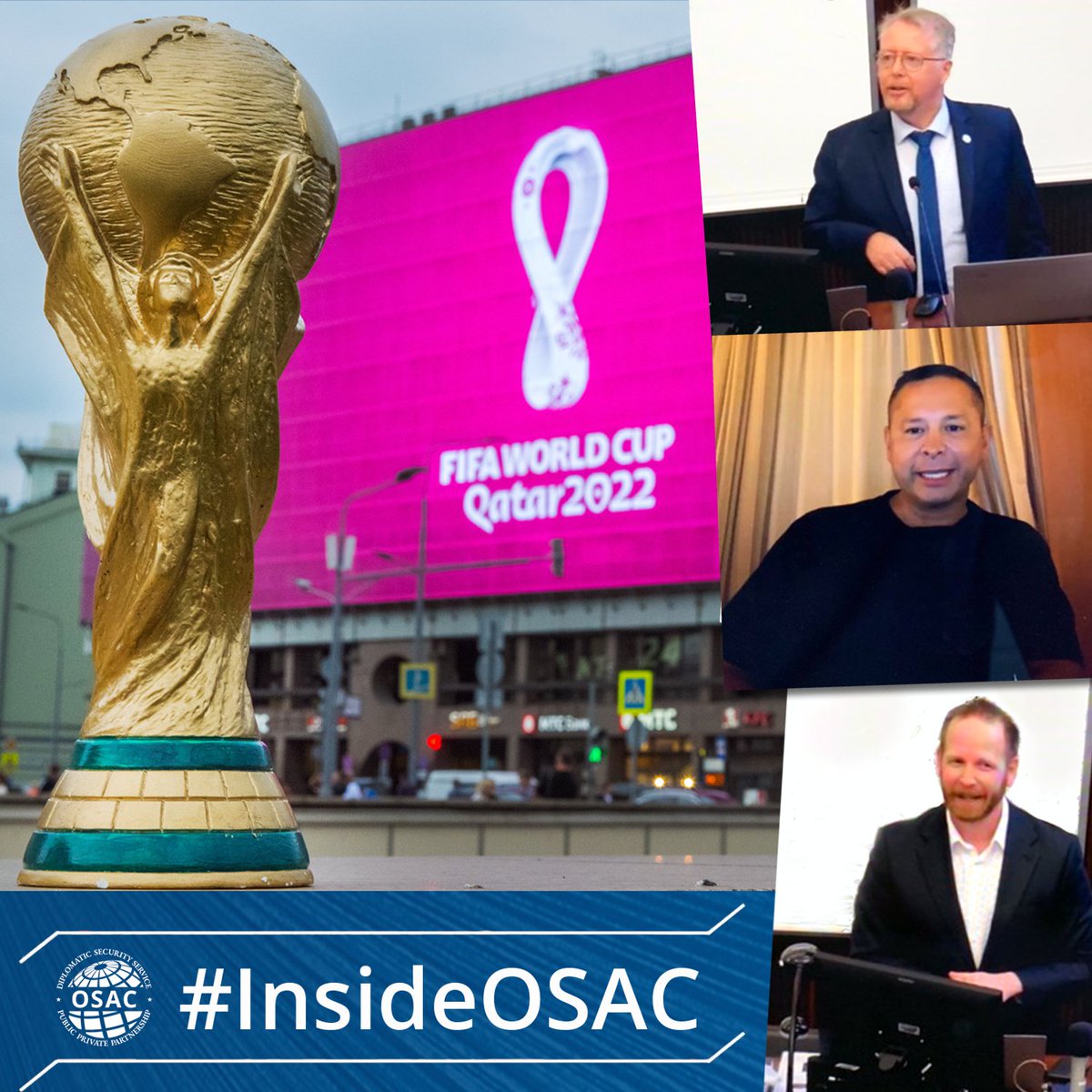 OSACstate's tweet photo. OSAC Qatar Country Chapter hosted a hybrid (virtual + in-person) meeting, focusing on security at this week's #FIFArabCup & next year's #FIFAWorldCupQatar2022
Ensuring safe operations at large events is a core part of what we do #InsideOSAC.
@FIFAcom #EventSecurity https://t.co/LpiBlVMjbn