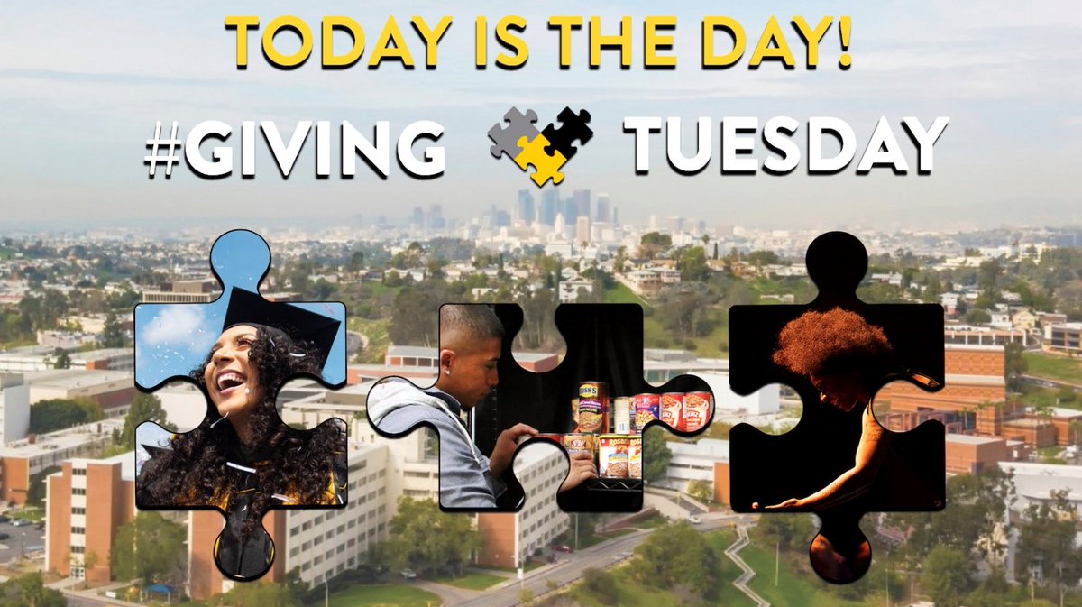 CalStateLAalum's tweet photo. Happy #GivingTuesday! We made it! Join us in celebrating our community and supporting programs for #CalStateLA students. Be our Missing Piece! Learn more: https://t.co/CpgO1TgITA https://t.co/tcXbgwLzxC