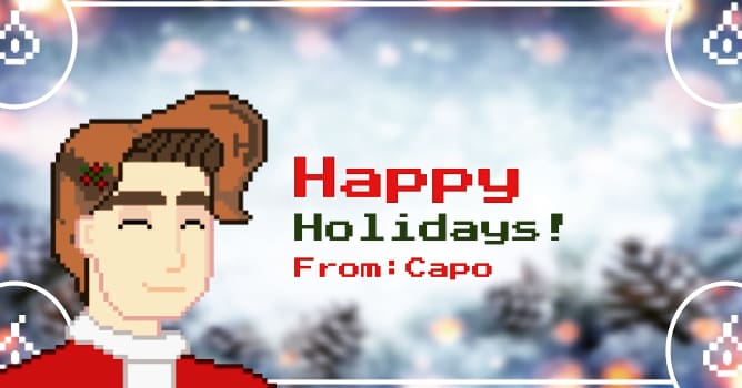 RemoteDev3's tweet photo. Happy Holidays from Capo! During the holidays all the contestants would be going home. Production would begin again after New Years!

#gamedev #gaming #pixelart https://t.co/r3DiHrcph0