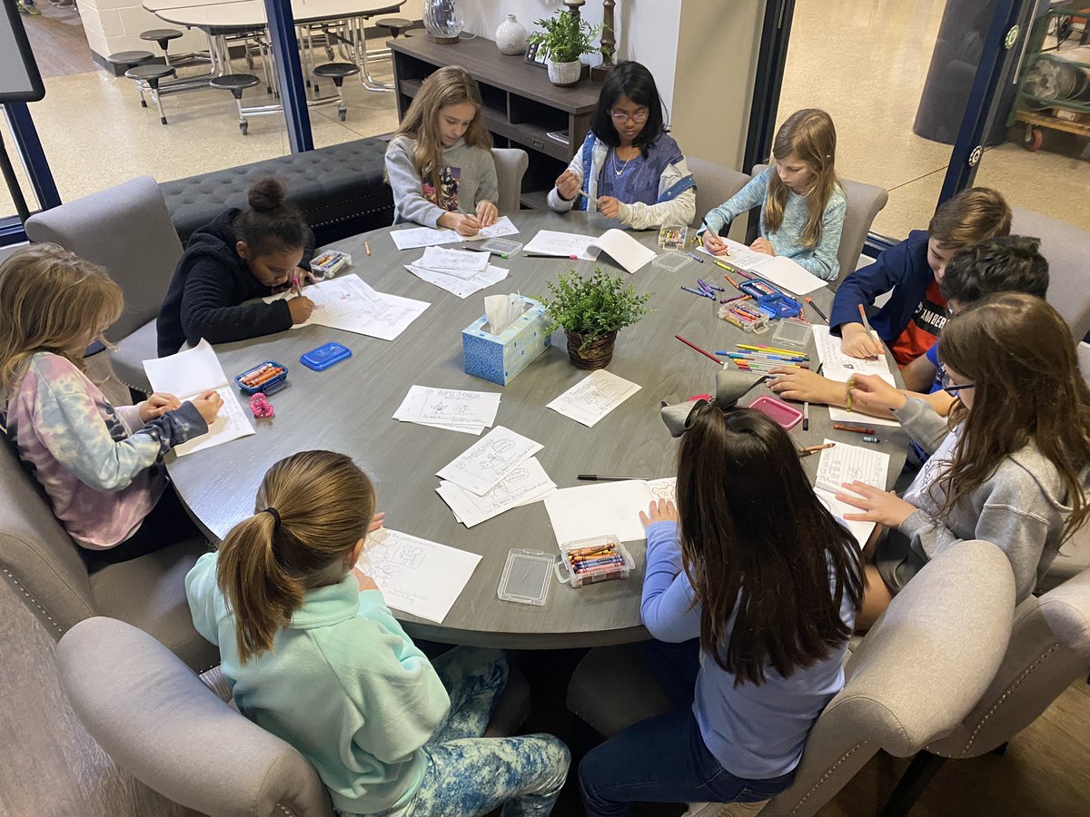 HumbleISD_DWE's tweet photo. These #creativeinnovators designing graphic novels to share with our Deerwood Dolphins! #POG https://t.co/lc27TKEzSX