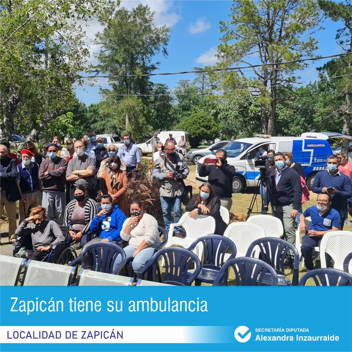 AlexandraInza's tweet photo. "Estar más cerca de los que están más lejos "Zapicán tiene hoy su ambulancia y prontamente llegará el equipo de odontología y mejoras en la policlÍnica. Felicitaciones! @LeoCipriani20 @PNACIONAL @Herrerismo https://t.co/dB9VbjpiEL