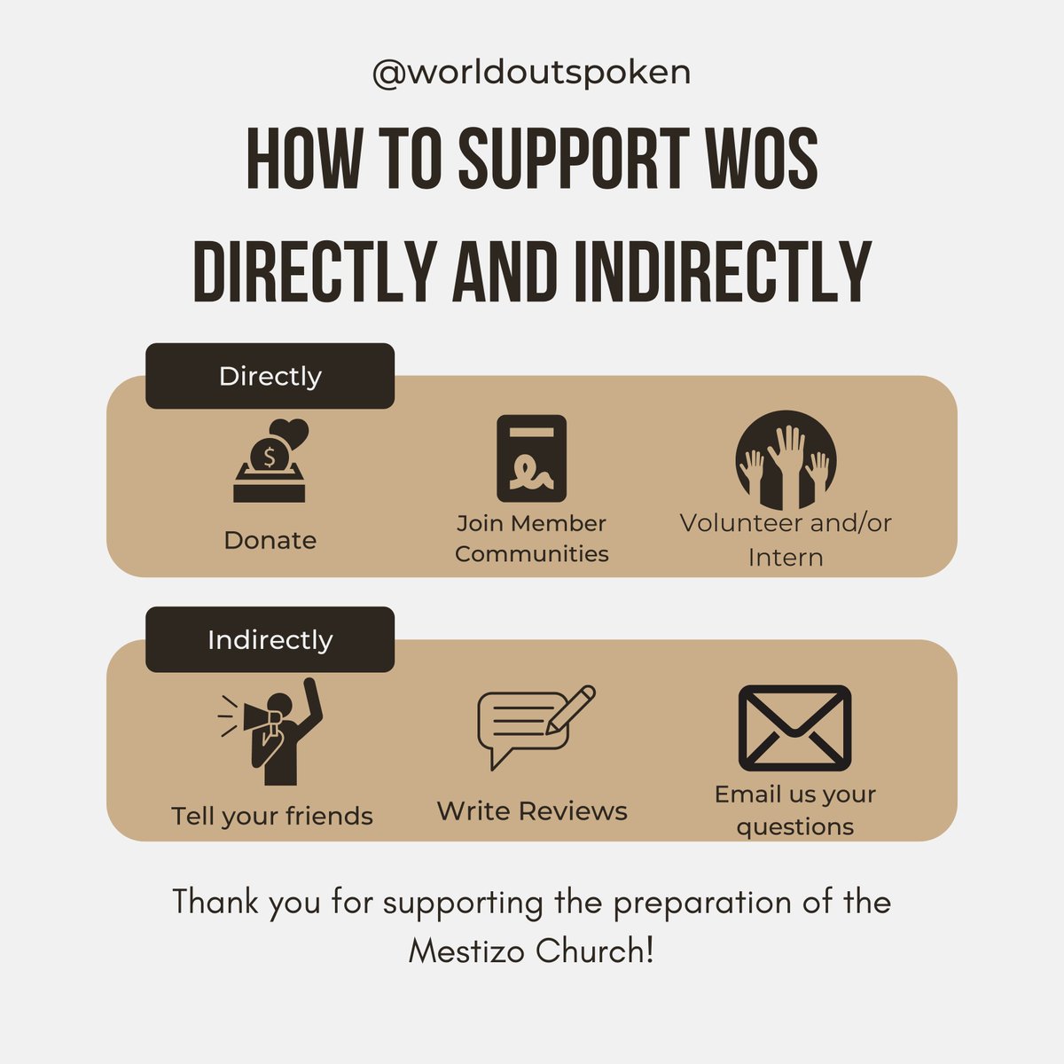 This #GivingTuesday consider equipping the mixed church with resources through <a href="/worldoutspoken/">World Outspoken</a>. Your gift will fund theological articles, podcasts and the retelling of stories that assist Jesus followers process cultural identity and shape the church
worldoutspoken.com/givenow