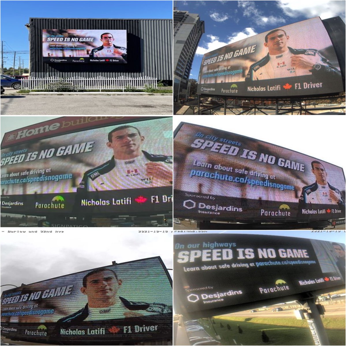 parachutecanada's tweet photo. This #GivingTuesday we'd like to thank @outfrontmedia & @VendoMediaInc for the billboard donations across Canada and their support of our #SpeedIsNoGame campaign w/ @NicholasLatifi during 2021 National Teen Driver Safety Week. #NTDSW2021 #GivingTuesdayCA https://t.co/jLMP67QFlS