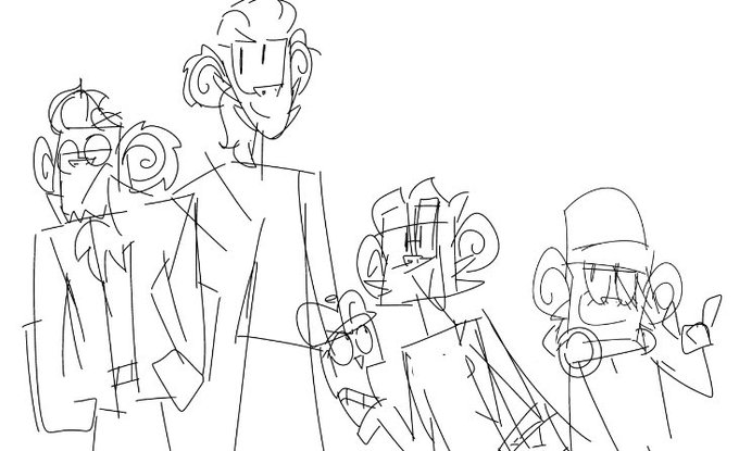 WIP on that stupid red ape family redesign 
