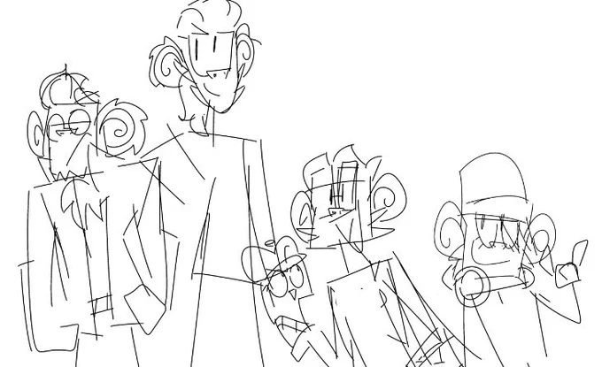 WIP on that stupid red ape family redesign 