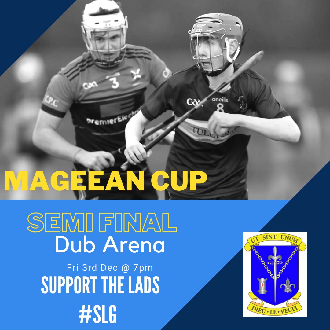 SLG_PE's tweet photo. 🏆 MAGEEAN CUP SEMI 🏆

🟦🟨 SLG v Red High 🟥🟨

📍 @QueensGAA Dub Arena 
📆 Friday 3rd Dec 
⏰ Throw in 7pm 

🚗 GET OUT AND SUPPORT THE LADS 🏆

➡️ ADULT: £4 
➡️ STUDENT: £2 https://t.co/HlXSeh5SPr