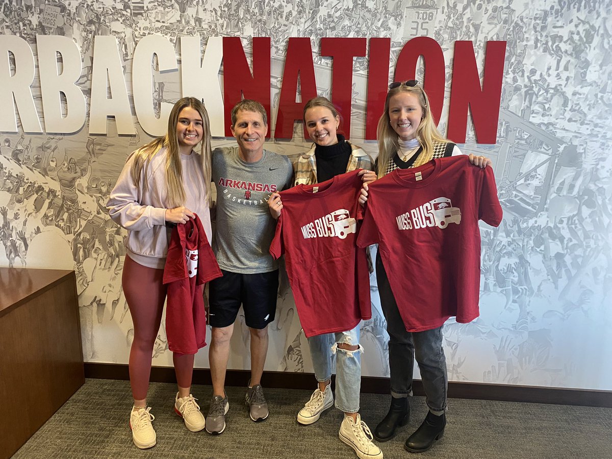 EricPMusselman's tweet photo. Awesome seeing students stopping by our office this morning! Can’t wait for a packed @RazorbackTrough tomorrow night! https://t.co/pIcWe3tSkU