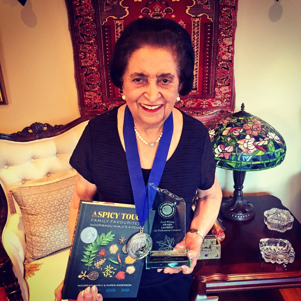 TasteCanada's tweet photo. ⁠"[Our Mother] was very humble and would have been completely surprised and delighted by this recognition," With @CulHistCan, we were thrilled to honour Noorbanu Nimji with a posthumous #TasteCanada Hall of Fame Award. For more: https://t.co/uR9slRzVu9 @TouchWoodEd @ASpicyTouch https://t.co/WIrXsGh8cy