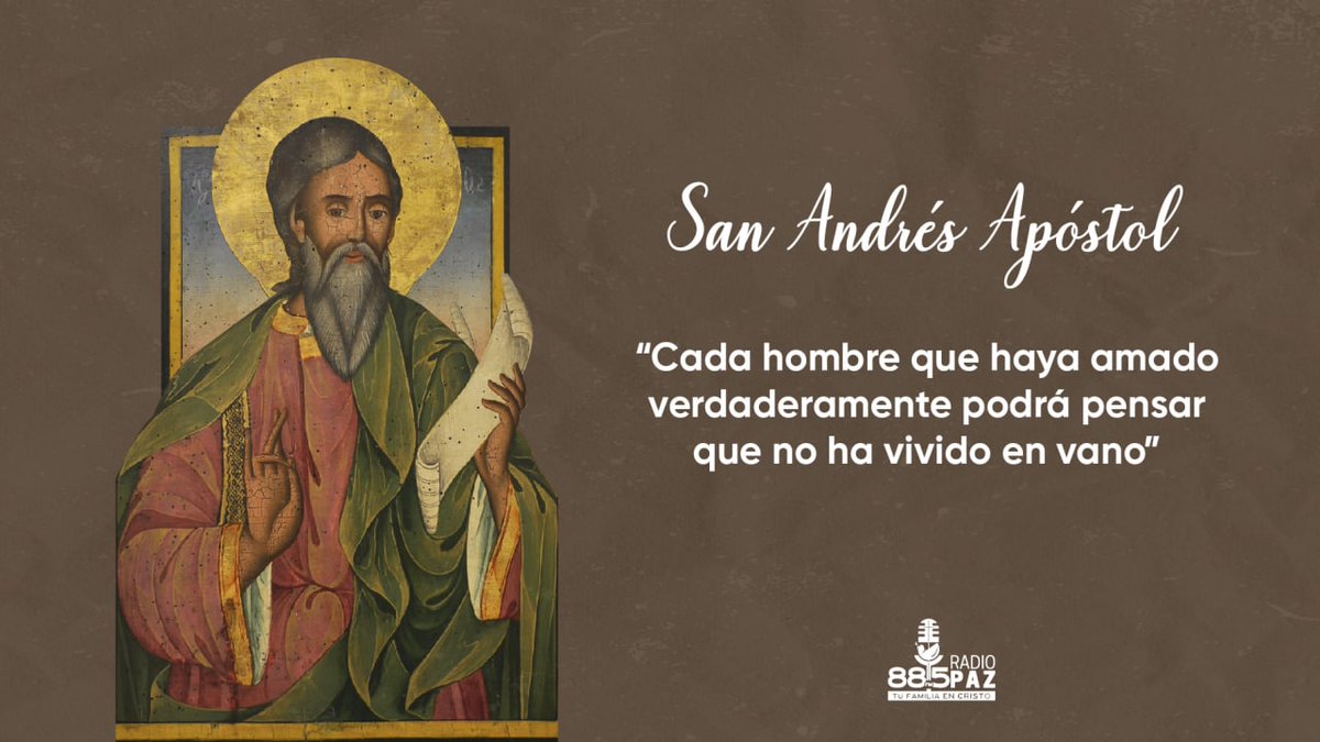 radiopaz885's tweet photo. Que San Andrés Apóstol nos recuerde la importancia de tener un corazón lleno de amor de Dios y dispuesto a ayudar al prójimo. #TransmisionDeFe 🤝 https://t.co/h8CLU0l96g