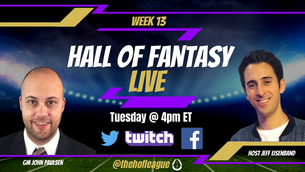 HOFRECO's tweet photo. #HOFLive host @JeffEisenband talks fantasy football with Boston Barflies GM John Paulsen. Tune in @4PM ET!
https://t.co/kguvWFjYNX https://t.co/jZkYA08dID