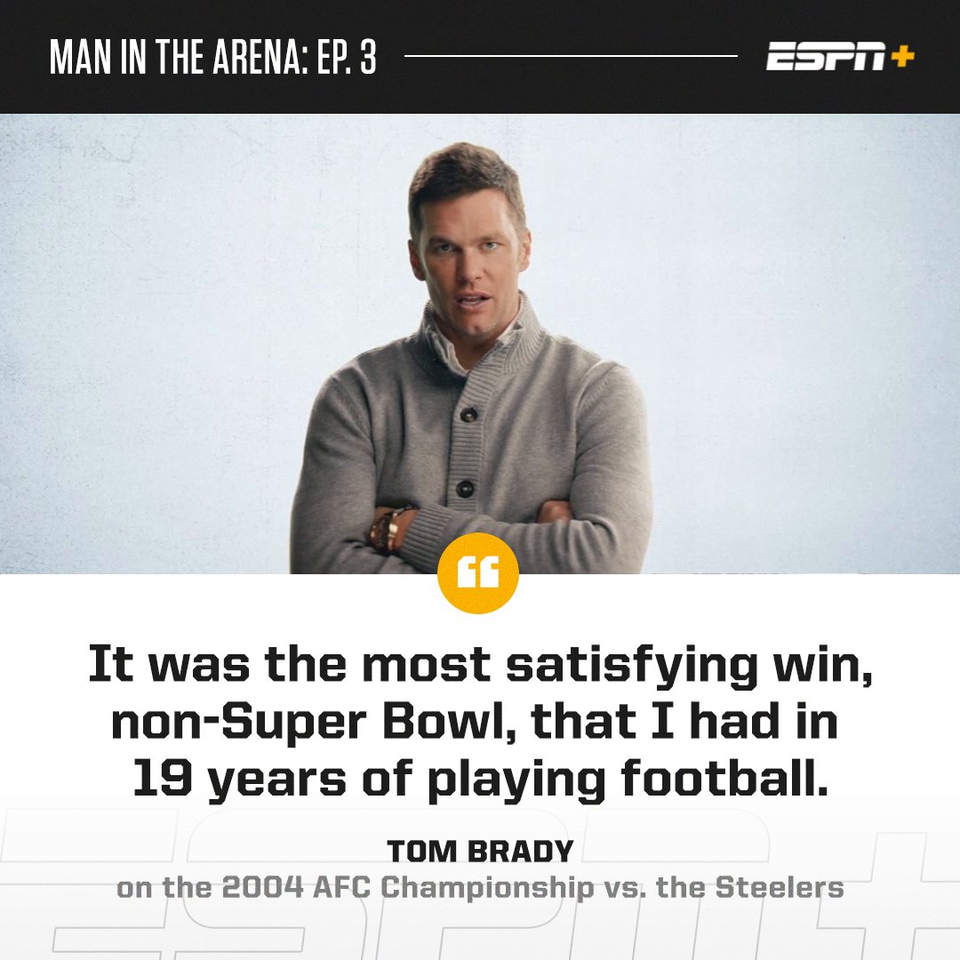 ESPN+ on X: .@TomBrady played through the flu, in 11-degree weather, to  win the 2004 AFC Championship 