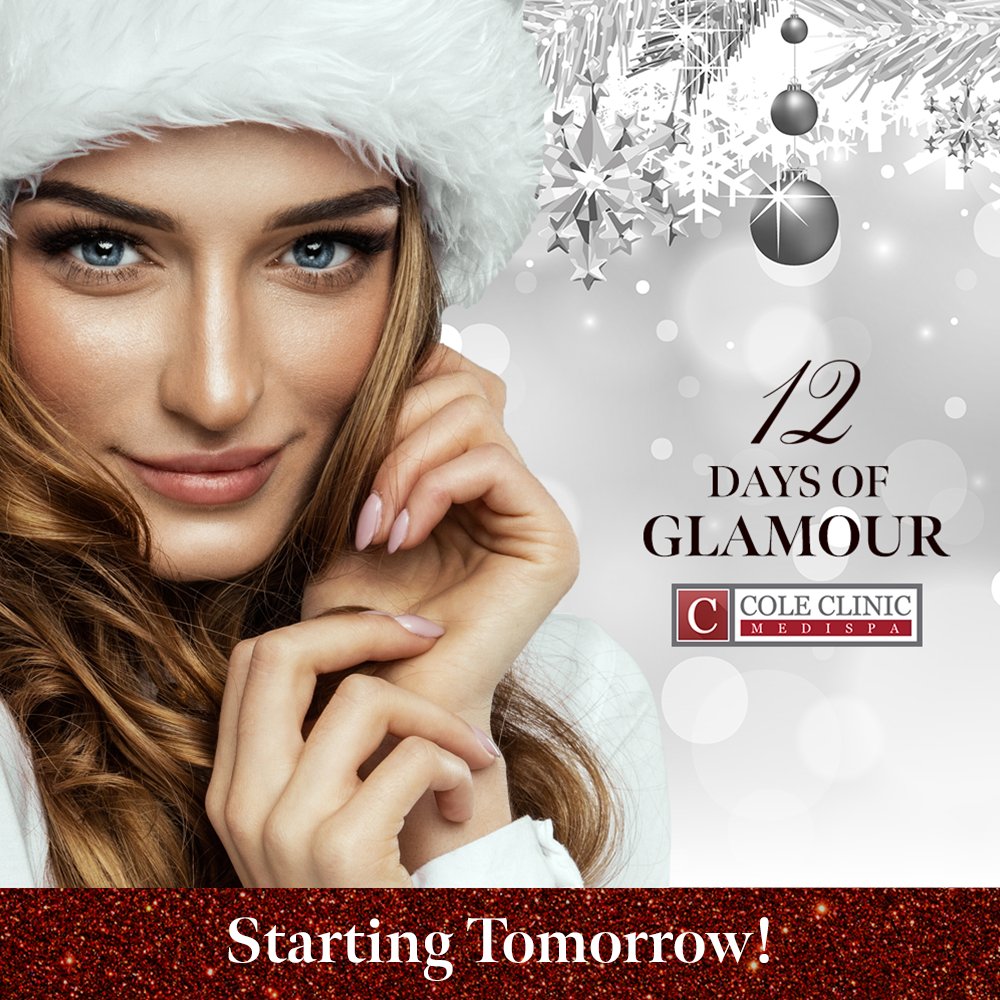 coleclinic's tweet photo. The countdown is really on! 😍✨ Our annual, highly anticipated 12 Days of Glamour begins TOMORROW! Get ready to pamper yourself or that special someone on your gift list with our one-day-only offers. Stay tuned right here! 🎁 #ColeClinic #12DaysOfGlamour #LdnOnt #Windsor https://t.co/EIy7ubfeSE