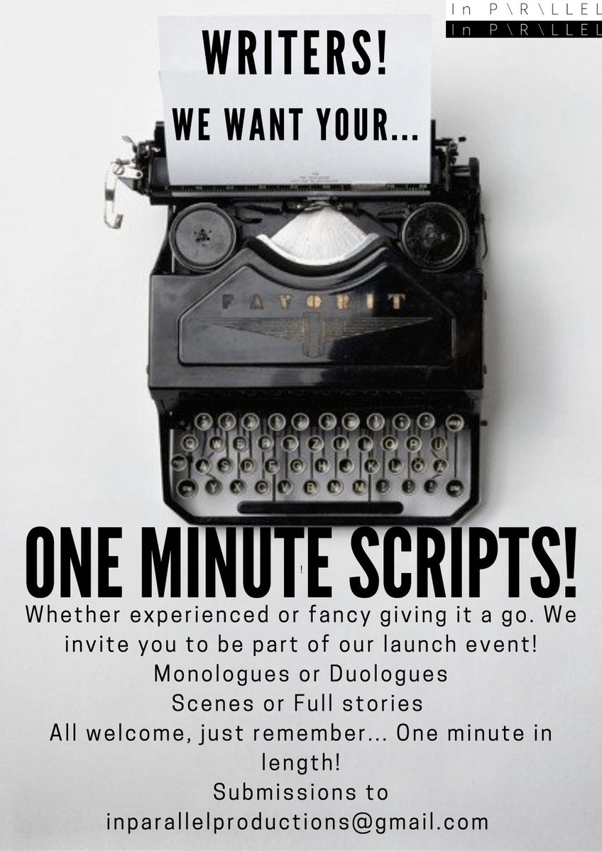 📢📢📢Call out for budding writers...whether a pro or giving it a go! We want your ...One Minute Scripts!
As part of our launch event in January 2022 we will be running 'One Minute Scripts', where your words will be brought to life, so ...we need your scripts!
