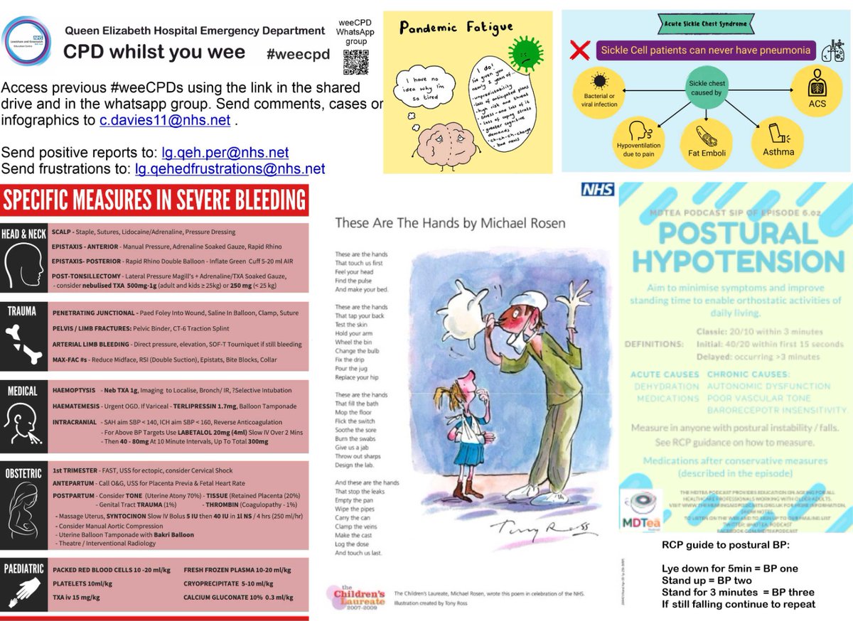 OneLongPlait's tweet photo. #weeCPD with bleeding, pandemic fatigue, sickle chest, poetry and postural hypotension.
No FAST for gynae bleeding here though.
Sources in next tweet. https://t.co/6hkGSyUeyk