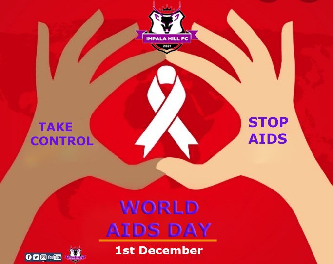 ImpalaFootball's tweet photo. This World AIDS Day,Take a pledge to end inequalities and Spread Awareness.Stop the spread by
#Usingcondoms
#TakeATestAndSpreadAwareness
#EndingTheHivEpidemic,#EquitableAcesss,#everyonesvoice 

#weareimpalahillfc 
#missionbigleague https://t.co/7tjX95D4sL