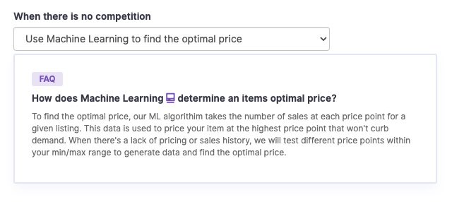 InformedHQ's tweet photo. Most repricers only work on your listings when they have competition to reprice against - our new AI-powered setting makes us one of the first repricers to help you make more profits even when your listings don't have competition! 💰 https://t.co/Kss1wA7tYO