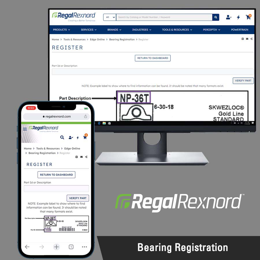 Edge Bearing registration allows users to not only register their bearings but also manage assets on the PT mobile app. Find out more today at: regalrexnord.com/tools-resource…