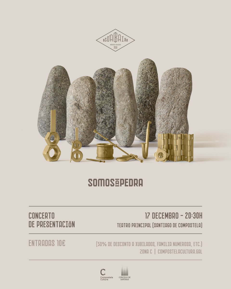 culturactivaSCG's tweet photo. 🔊 CONCERTO DE #SOMOSAPEDRA en COMPOSTELA 🥳 Que ganas de vivir a música de Os d'Abaixo 

👉 17 de decembro
📍 Teatro Principal de Santiago de Compostela

🟧 Info de entradas https://t.co/cJxzUmYdF1

#concerto #presentacion #santiago #compostela #musica #musicagalega #folk https://t.co/kYgIopVPId