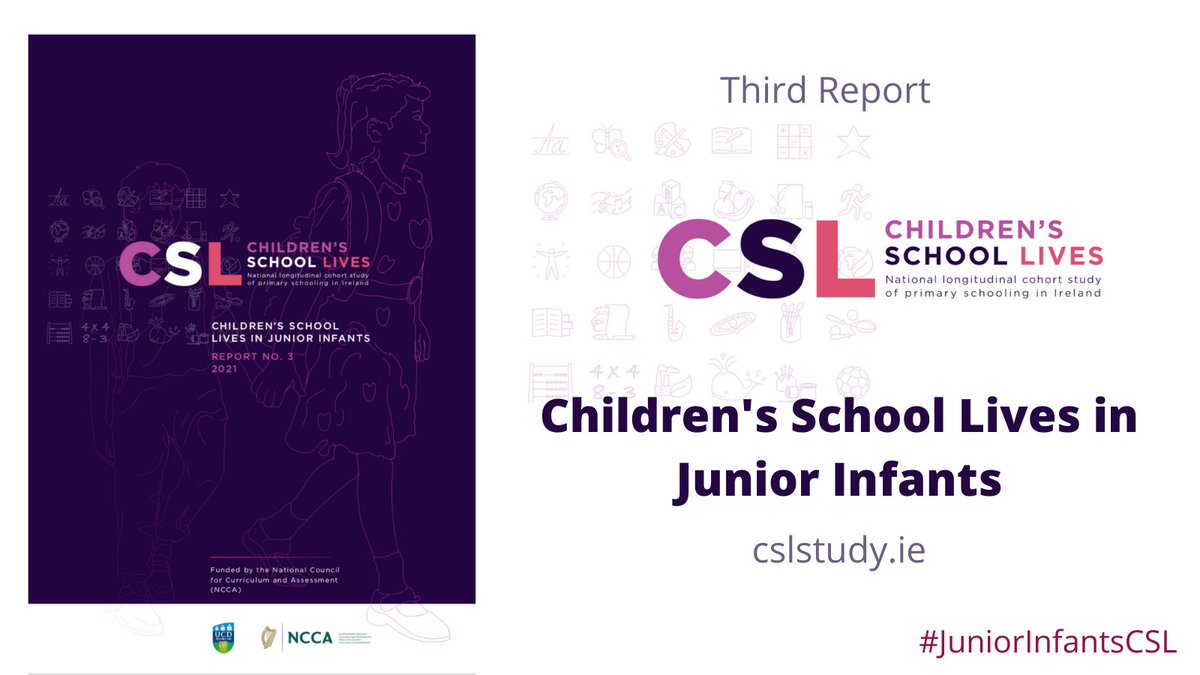 CSLstudyUCD's tweet photo. We are delighted to launch today our 3rd report of the #CSLstudy capturing the school experiences of children in the Junior Infants Classroom.

You can read the full report here: https://t.co/W1Nuy0uznX

#JuniorInfantsCSL #EdChatIE https://t.co/T3799tfjJU