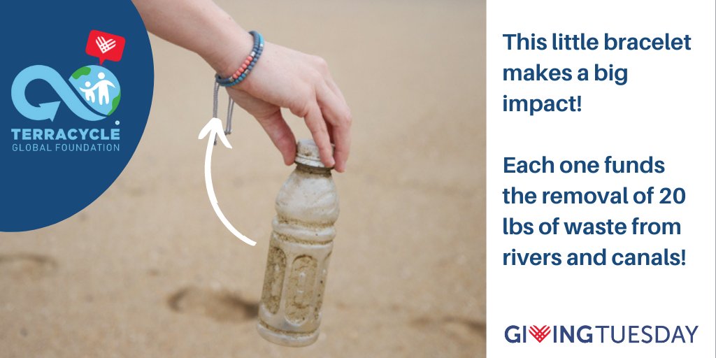 #GivingTuesday isn’t just about #donating. It’s about making an impact. <a href="/TerraCycleTCGF/">TerraCycle Global Foundation</a>’s mission is to remove waste before it reaches the ocean.🧹🌊 Support their work with this bracelet. Each one funds the removal of 20lbs of waste! That is a big impact! b.link/TCF-GT