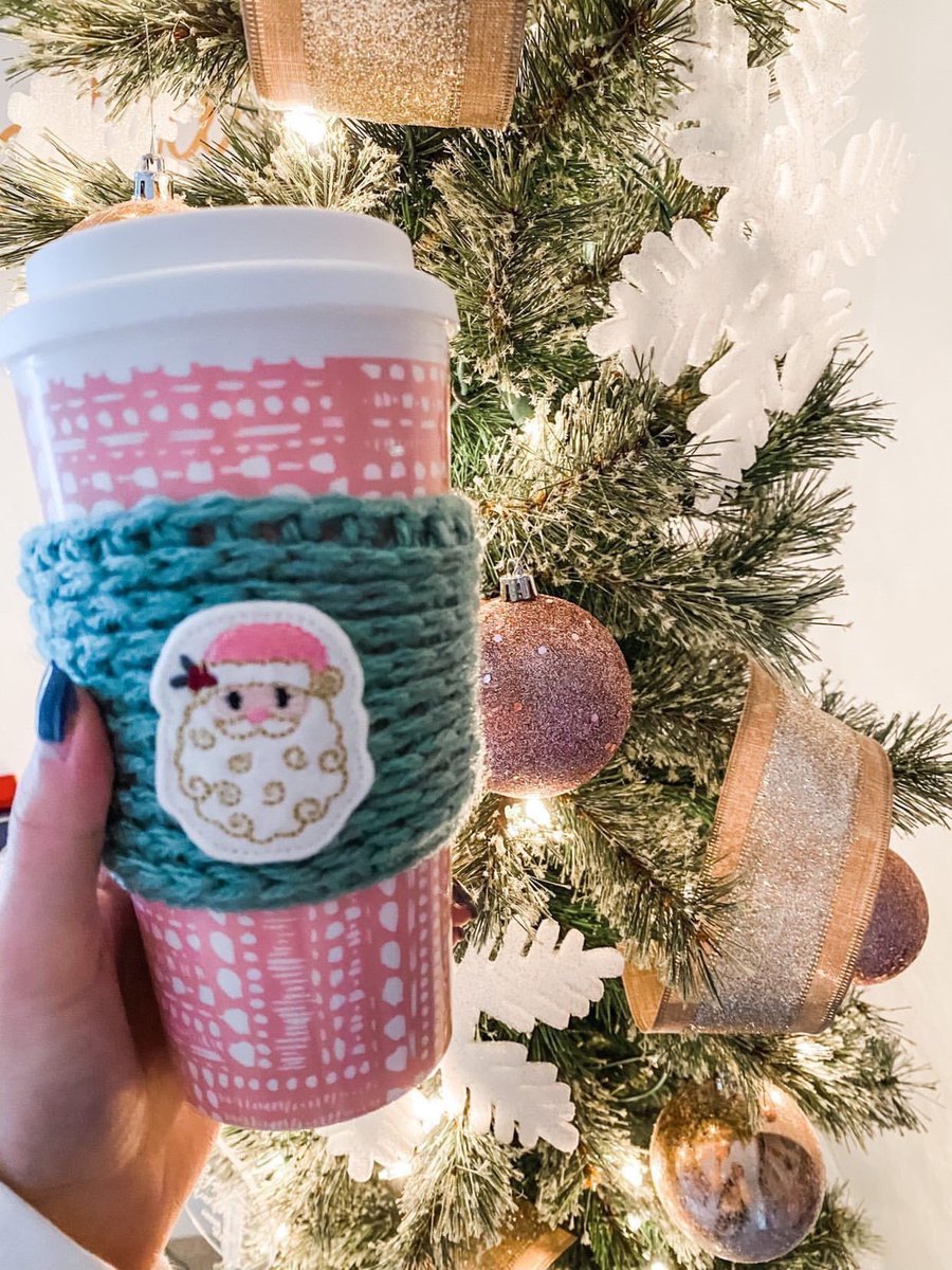 ThreeSheepShack's tweet photo. Excited to share this item from my #etsy shop: Santa Sage Green Coffee Sleeve | Made To Order | Christmas Coffee Sleeve | Reusable Holiday Coffee | Teacher Gift | Secret Santa Gift Idea https://t.co/Om8rZdgsBu https://t.co/K907x4kA2I
