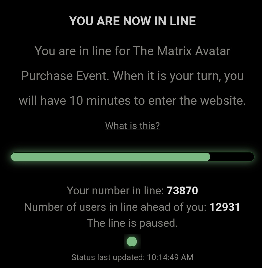 GamesGasorin's tweet photo. @Niftys can you please explain why I'm suddenly number 73870 in line. I was number 12932 in line and shut of my phone for a minute because according to the website that wouldn't cause me to lose my spot. But the number of users ahead of me stays the  same. https://t.co/wCF6W9cKNa