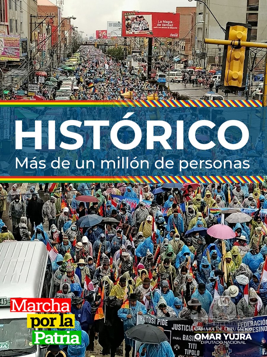 #Bolivia 🇧🇴 
Ayer día HISTÓRICO para Bolivia, tras siete días de caminata llegaron a La Paz para pedir respeto a la democracia y manifestar su apoyo al gobierno de Luís Arce.

#MarchaPorLaPatria