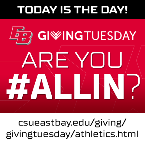 We're live on #GivingTuesday! Support Pioneer Athletics and follow live updates on our team challenges throughout the day here: eastbaypioneers.com/news/2021/11/2… #ALLIN #BuildTheBrand #CSUEB
