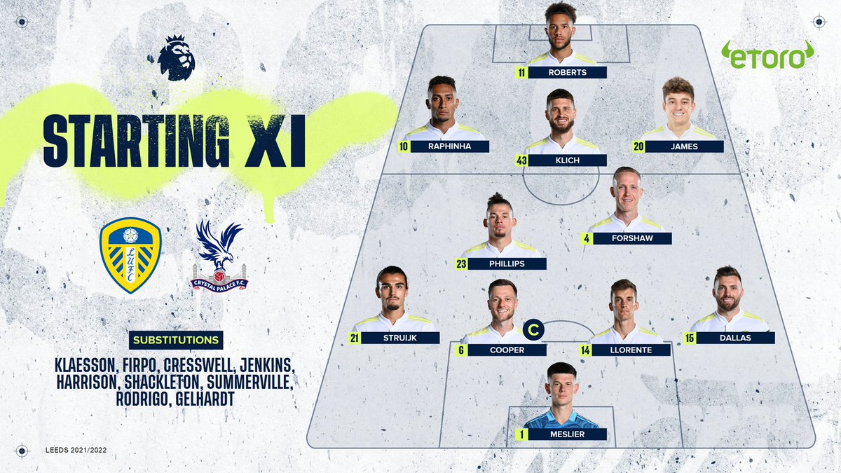 LUFC's tweet photo. 📋 Your #LUFC Starting XI... https://t.co/0w6xC8dopx