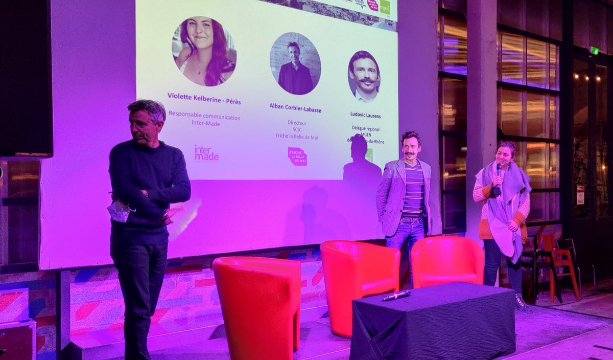 Gometmedia's tweet photo. [Direct] À l’occasion de l’anniversaire commun de la @RucheMarseille, village d’entrepreneurs solidaires et @InterMade13, incubateur de projets dans l’#ESS, les deux structures s’associent pour « concrétiser l’utopie » à la @Friche_BDM. 
#Plus20 https://t.co/bYoE7uuzpM
