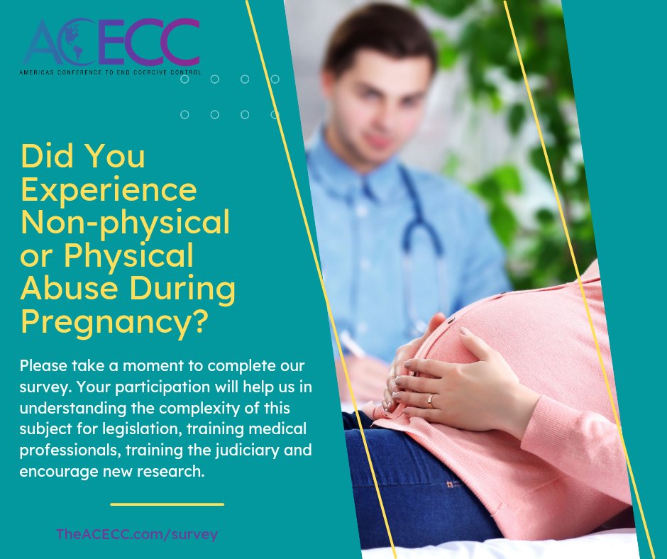 The results are coming in from our newest #survey. So far 100% of the respondents experienced #coercivecontrol while pregnant &amp; 62.5% experienced #abuse in multiple pregnancies. Let's make change together, complete &amp; #share our survey. #maternalhealth #DV surveymonkey.com/r/DVinpregnancy