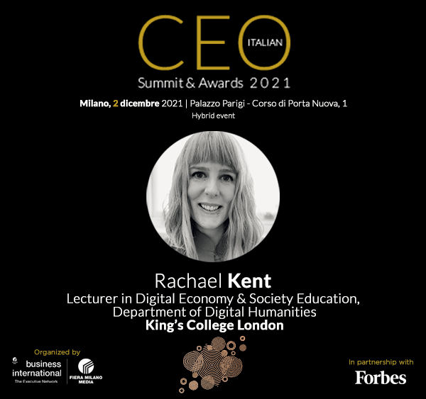 ‘COVID-19 e Digital Behaviours’?
Ne parleremo il 2.12 al #CEO Italian Summit &amp; Awards, in #BusinessLeaders (29.11-2.12) con Rachael Kent, Lecturer in Digital Economy and Society, presso il Department of Digital Humanities, King's College London,
👉bit.ly/3r1emV8