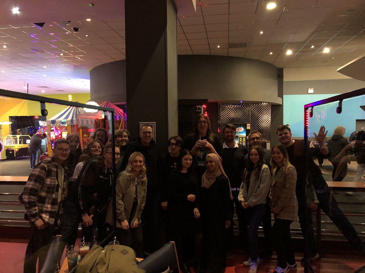 LiamJNaughton's tweet photo. Bowling outing for @wlv_uni #Mathsoc. Some of the staff have tagged along https://t.co/lp4MZjUuqe