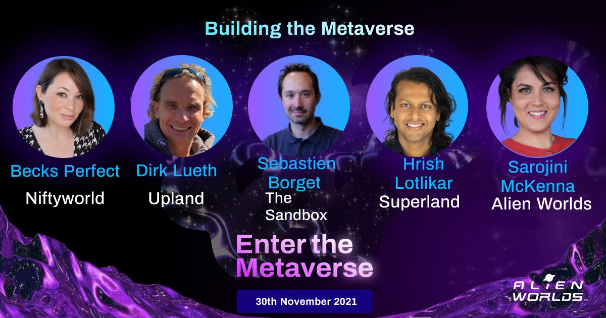 👽❗Only ONE day left till Enter the Metaverse begins!

🎉Day 1 will include an exciting panel "Building the Metaverse", featuring Alien Worlds Co-Founder, as well as these other great projects in the space!

👾 👉🏾The first 10 to comment "Metaversal!" will #win a FREE #ticket!