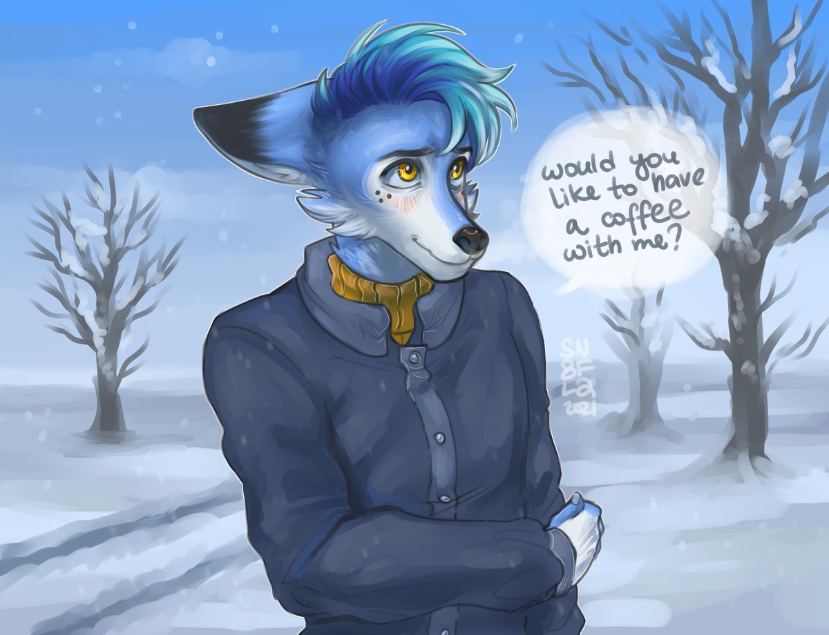 OttoRaindrop's tweet photo. Would you? 🤭

🎨 - @Sn8flaA 
#furry #furryart #Coffee #winter https://t.co/eIgKV9o8h5