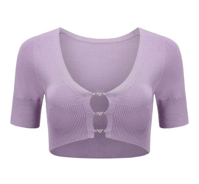 nana jacqueline crop knits in pink & purple