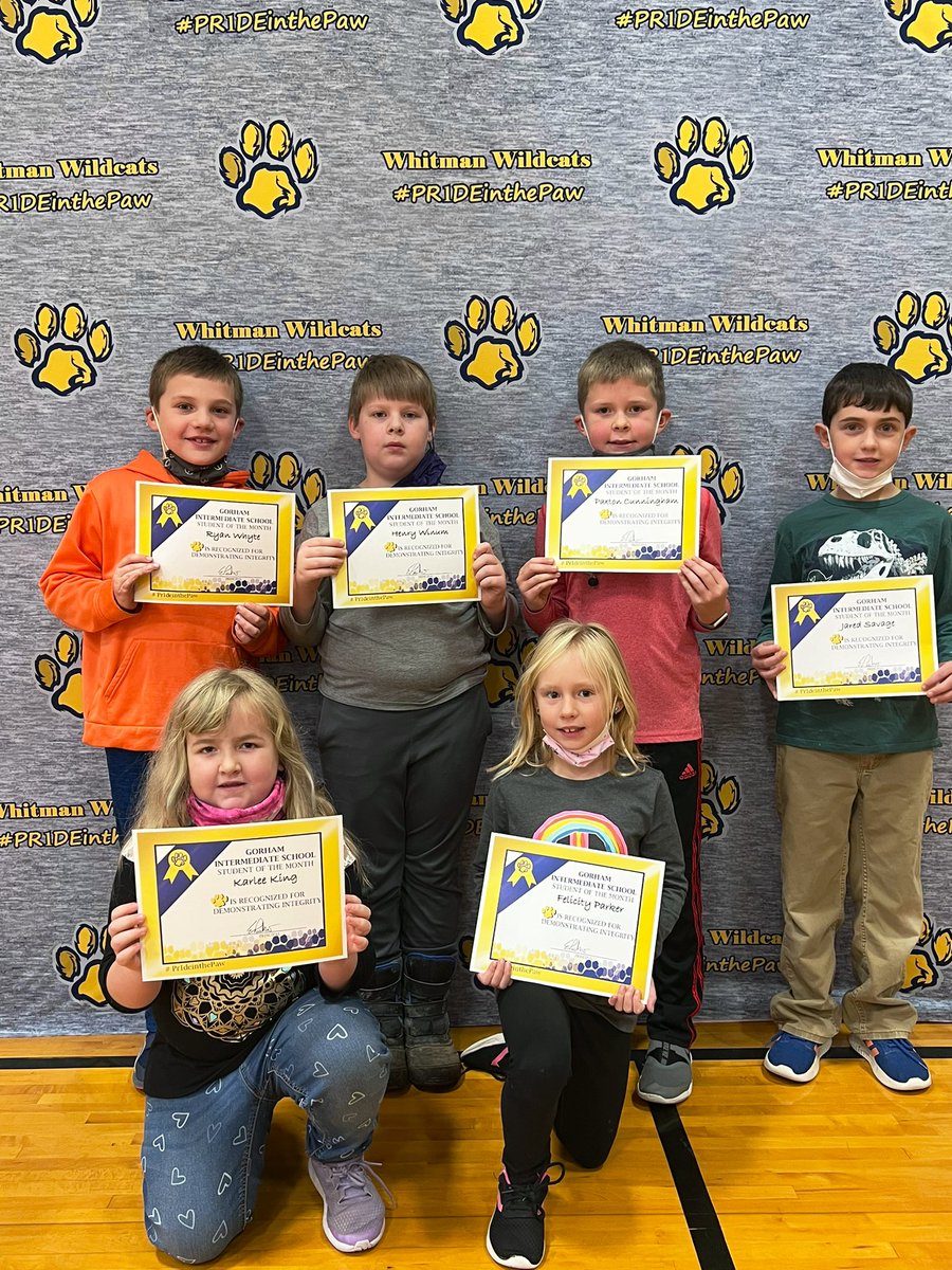Gorham_MWCSD's tweet image. Our November Students of the Month! #Integrity #Pr1deinthePaw December here we come!!